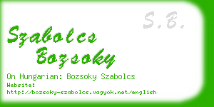 szabolcs bozsoky business card